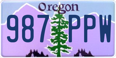 OR license plate 987PPW
