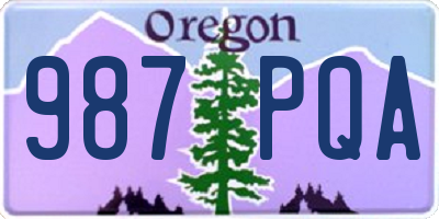 OR license plate 987PQA