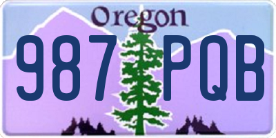 OR license plate 987PQB