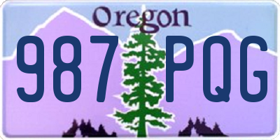 OR license plate 987PQG