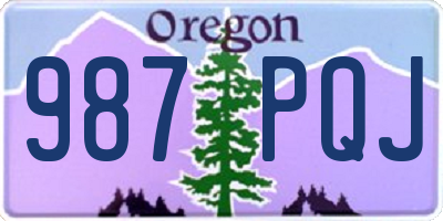 OR license plate 987PQJ