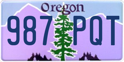 OR license plate 987PQT