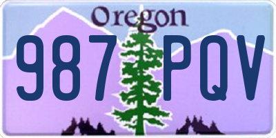 OR license plate 987PQV