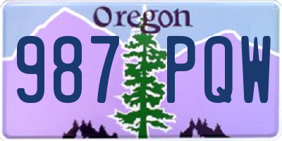 OR license plate 987PQW