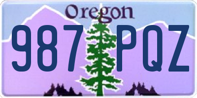 OR license plate 987PQZ