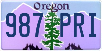 OR license plate 987PRI