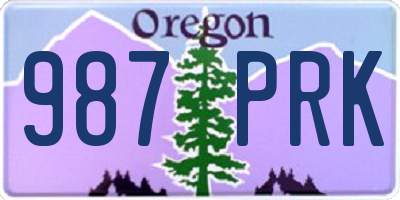 OR license plate 987PRK