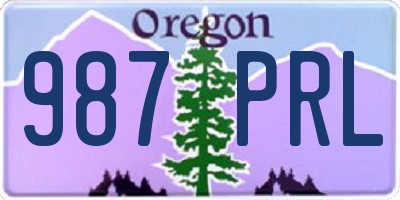 OR license plate 987PRL
