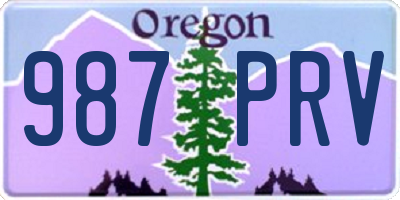 OR license plate 987PRV