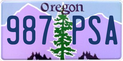 OR license plate 987PSA