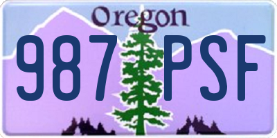 OR license plate 987PSF