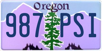 OR license plate 987PSI