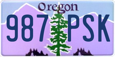 OR license plate 987PSK