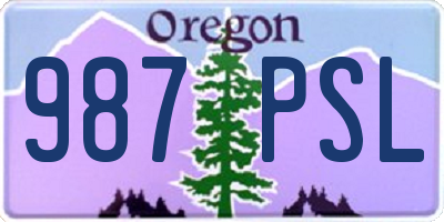 OR license plate 987PSL