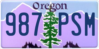 OR license plate 987PSM