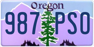 OR license plate 987PSO