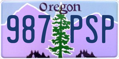 OR license plate 987PSP