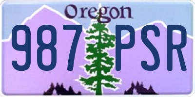 OR license plate 987PSR