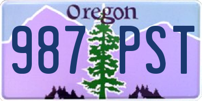 OR license plate 987PST