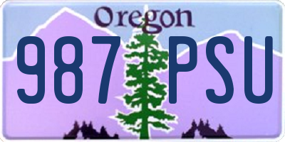 OR license plate 987PSU