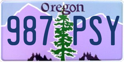 OR license plate 987PSY