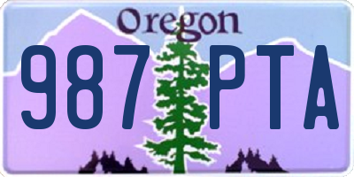 OR license plate 987PTA