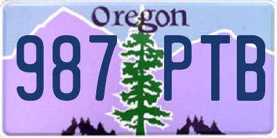 OR license plate 987PTB