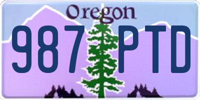 OR license plate 987PTD