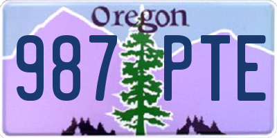 OR license plate 987PTE