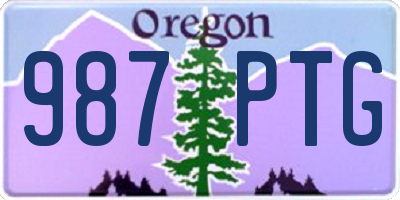 OR license plate 987PTG