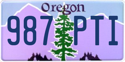OR license plate 987PTI