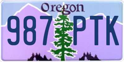 OR license plate 987PTK