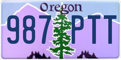 OR license plate 987PTT