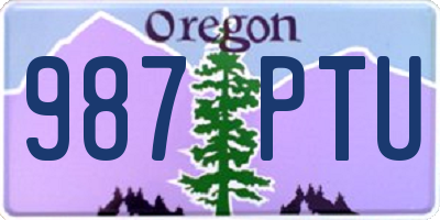 OR license plate 987PTU