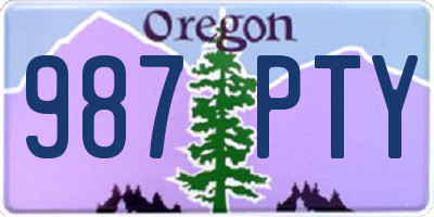 OR license plate 987PTY