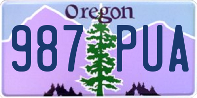 OR license plate 987PUA