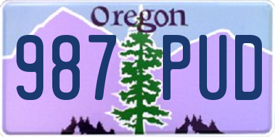 OR license plate 987PUD