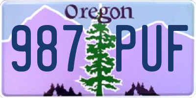 OR license plate 987PUF