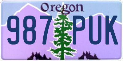 OR license plate 987PUK