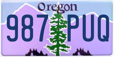 OR license plate 987PUQ