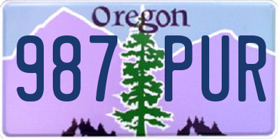 OR license plate 987PUR
