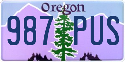 OR license plate 987PUS