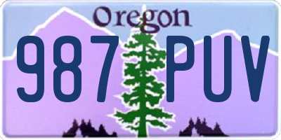 OR license plate 987PUV