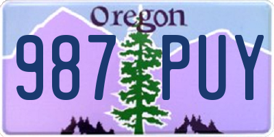 OR license plate 987PUY