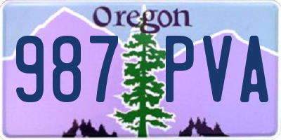 OR license plate 987PVA