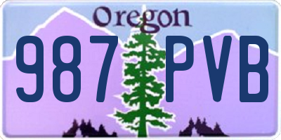 OR license plate 987PVB
