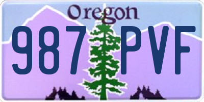OR license plate 987PVF