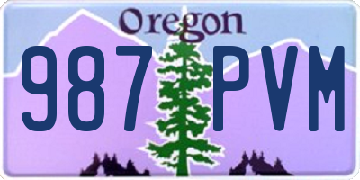 OR license plate 987PVM
