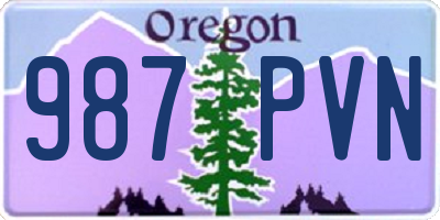OR license plate 987PVN