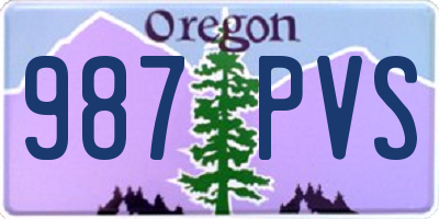 OR license plate 987PVS
